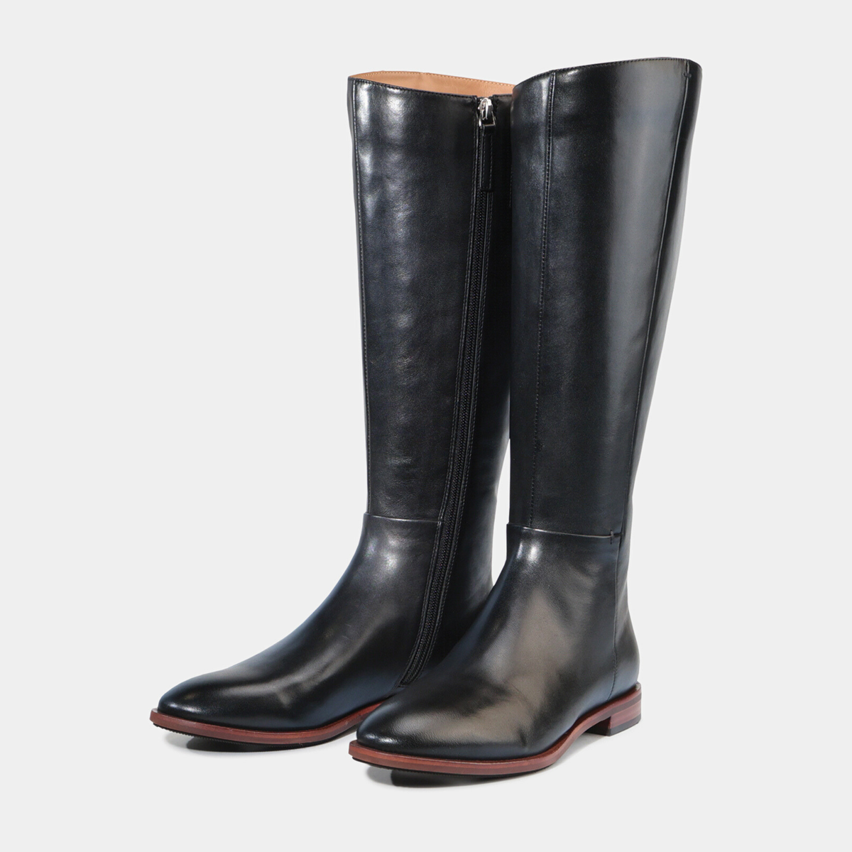 Pheodora Black Leather Knee High Boots - EOS FOOTWEAR | Shouz