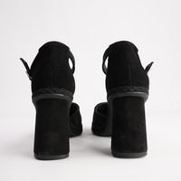 Eldon Negro Nubuck Leather Heels - GAIMO | Shouz