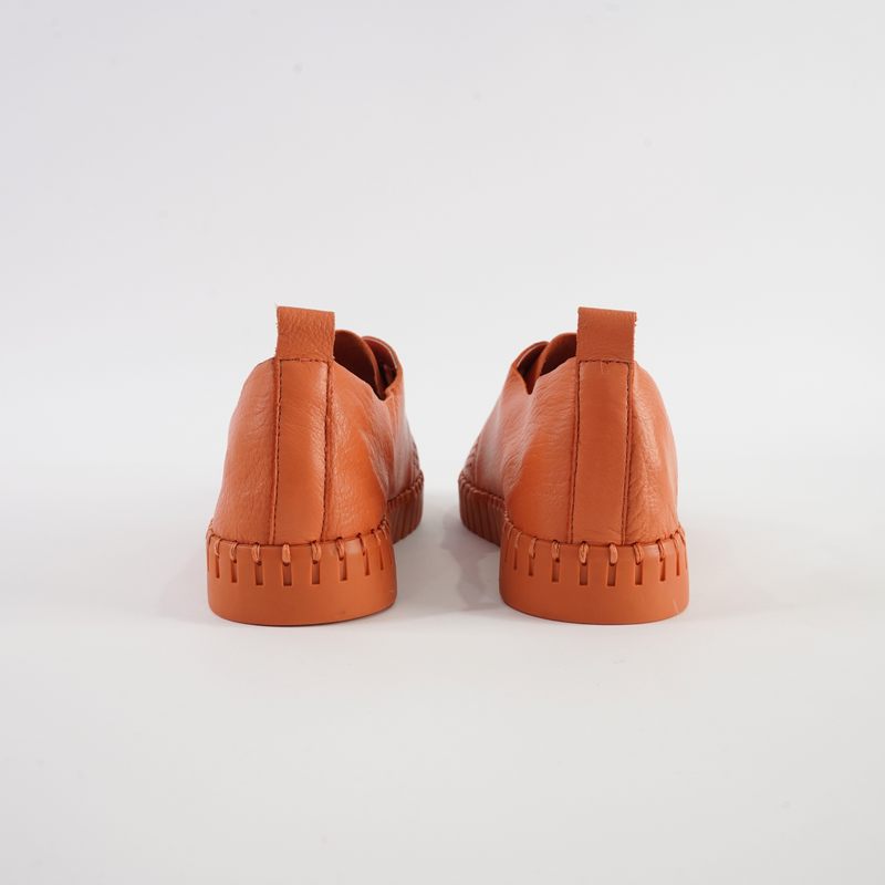 Huston Orange/ Orange Sole Leather Sneakers