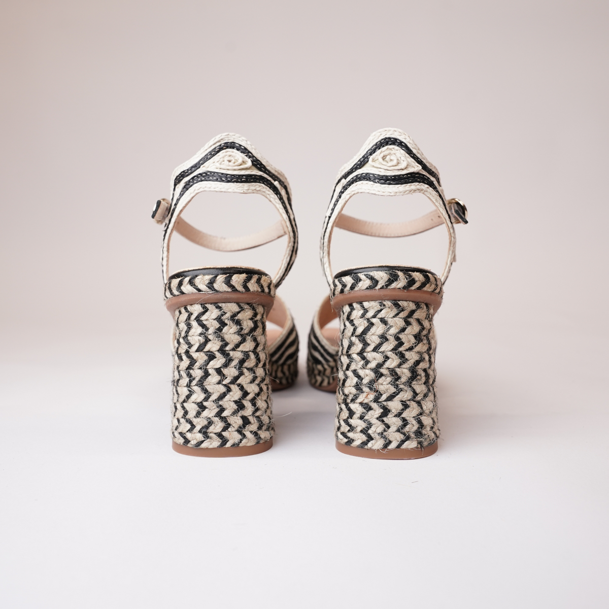 Danae Black Multi Leather Espadrille Heels - GAIMO | Shouz