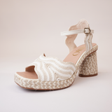 Danae White Multi Leather Espadrille Heels