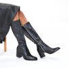 Zodiak Black/Black Leather Knee High Boots