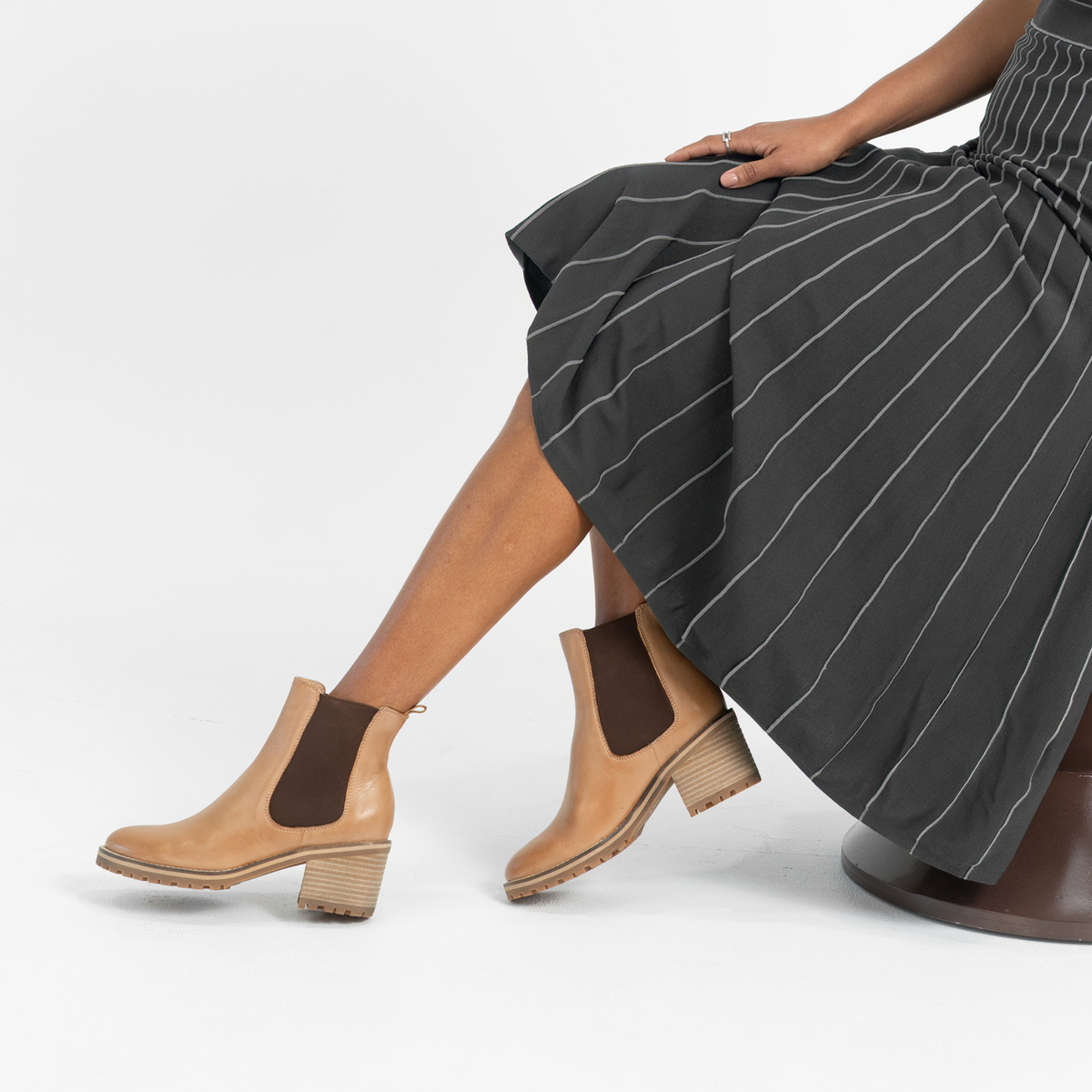 Biscoti Tan Leather Ankle Boots - MOLLINI | Shouz