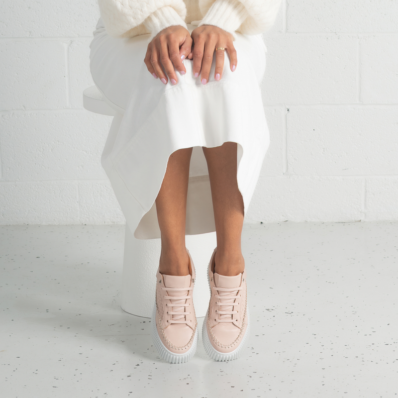 Bowler Cameo Leather Sneakers