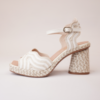 Danae White Multi Leather Espadrille Heels