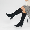 Amirie Black Suede/ Black Heel Knee High Boots