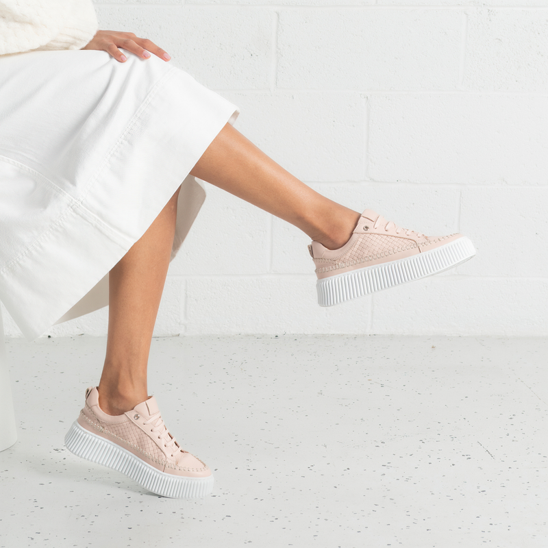 Bowler Cameo Leather Sneakers