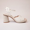 Danae White Multi Leather Espadrille Heels