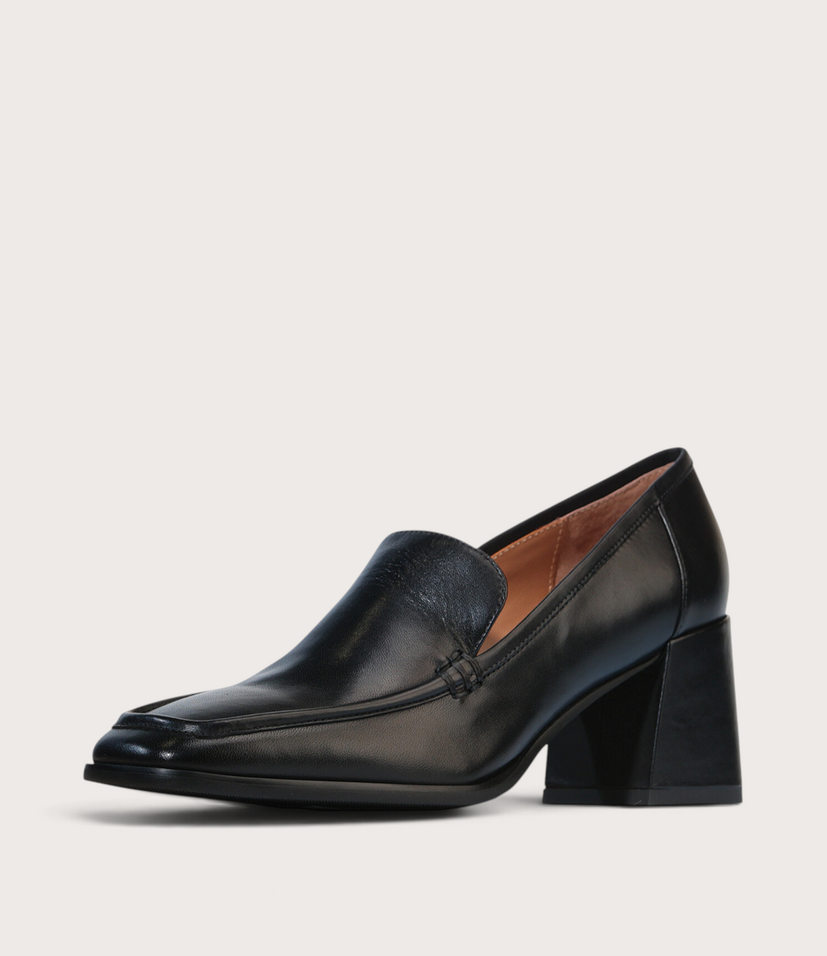 Verde Black Leather Heels