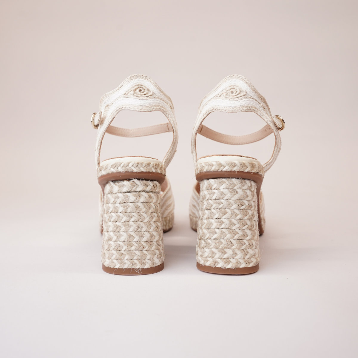 Danae White Multi Leather Espadrille Heels - GAIMO | Shouz
