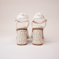 Danae White Multi Leather Espadrille Heels