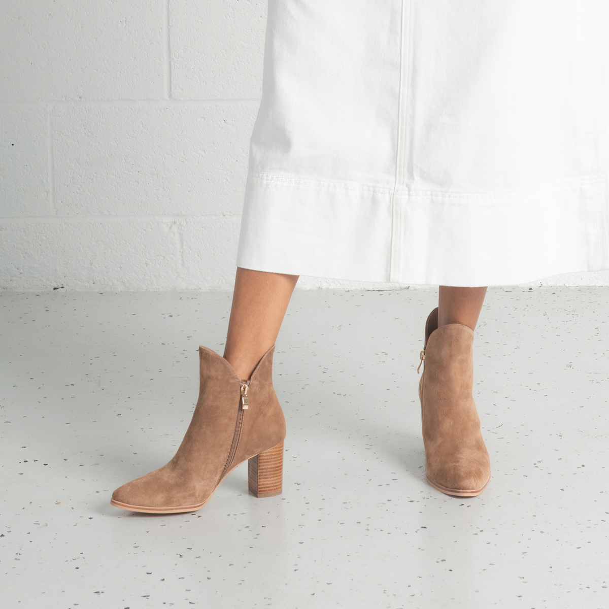 Astronomy Light Choc Suede Ankle Boots - DJANGO AND JULIETTE | Shouz