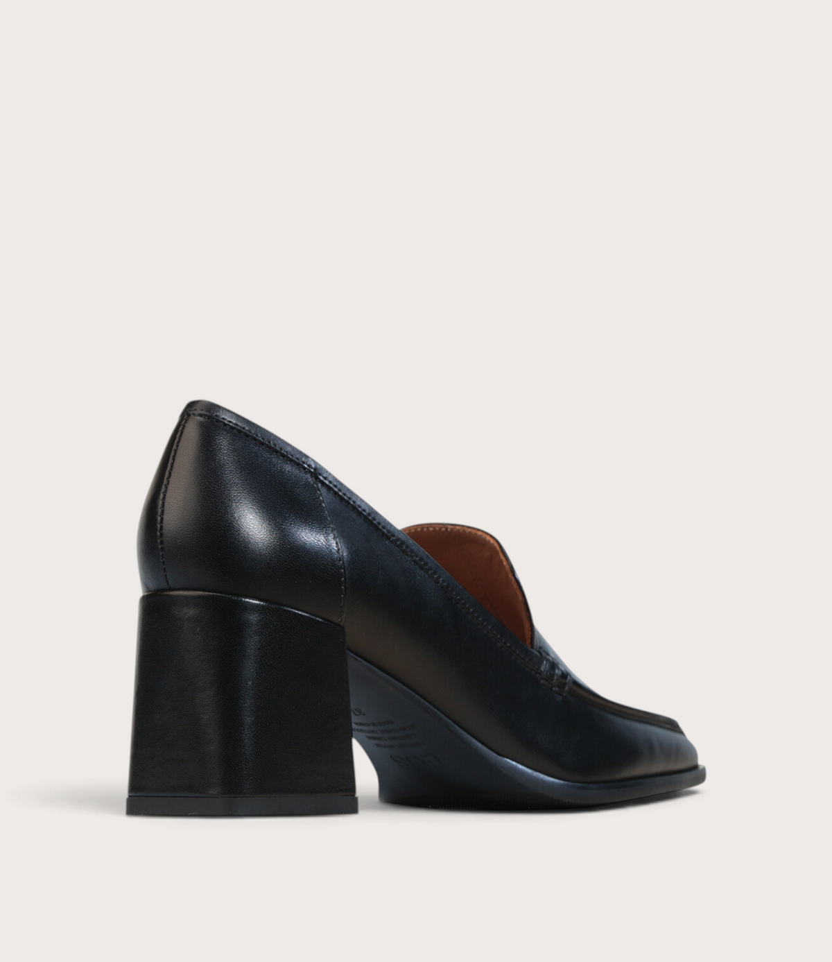 Verde Black Leather Heels