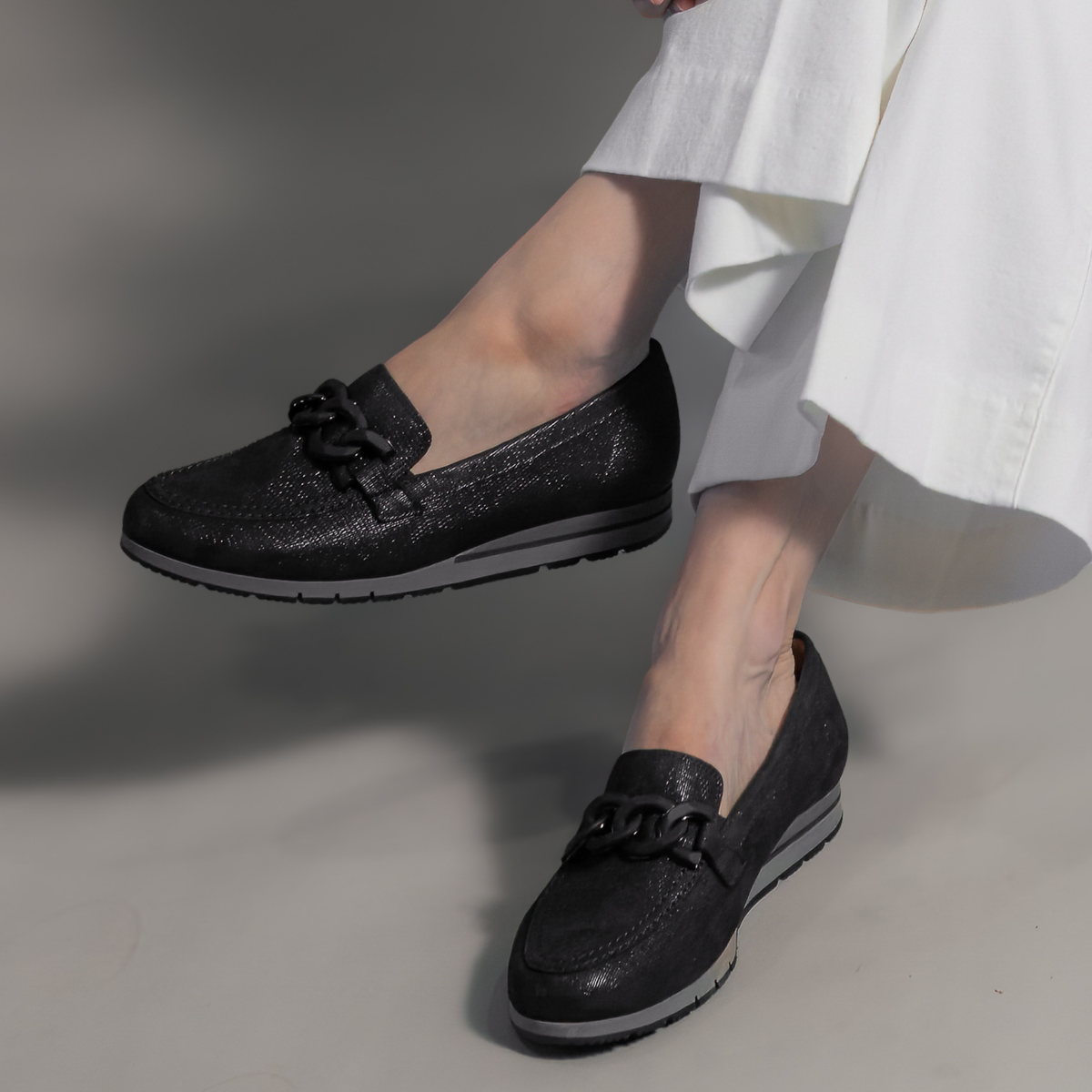 Giselle Ocean Lizard Leather Loafers