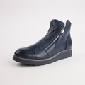 Ooday Navy/ Navy Patent Leather Ankle Boots