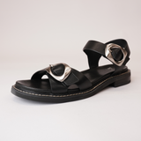 Ornice Blalck Leather Sandals