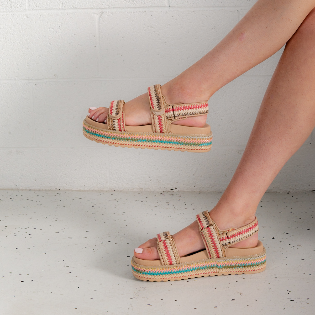 Bridgett Natural Multi Sandals - MOLLINI | Shouz