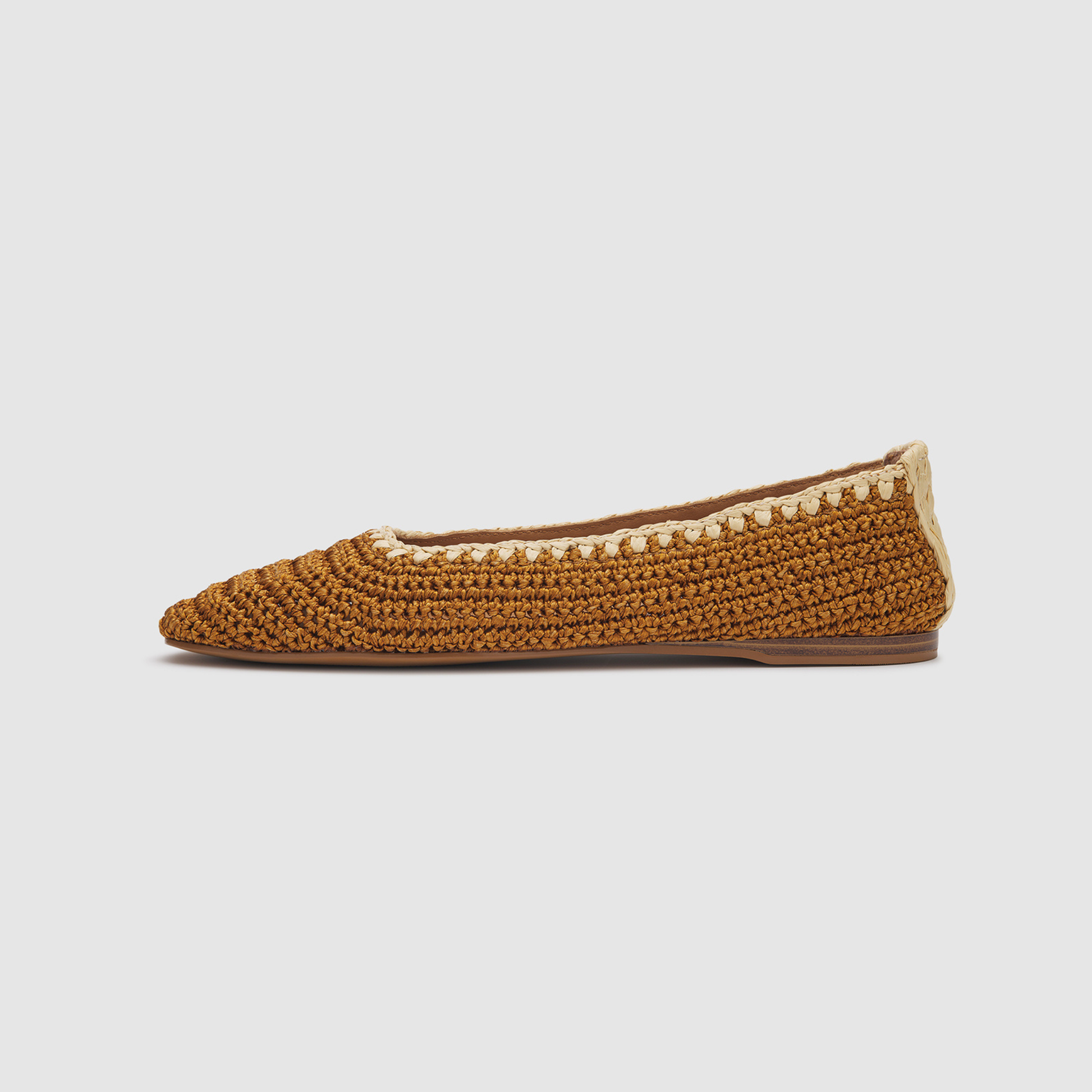 Cleo Tan Crochet Flats