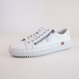 Jonza White Leather Sneakers