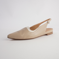 Yeska Camel Leather/ Ivory Flats