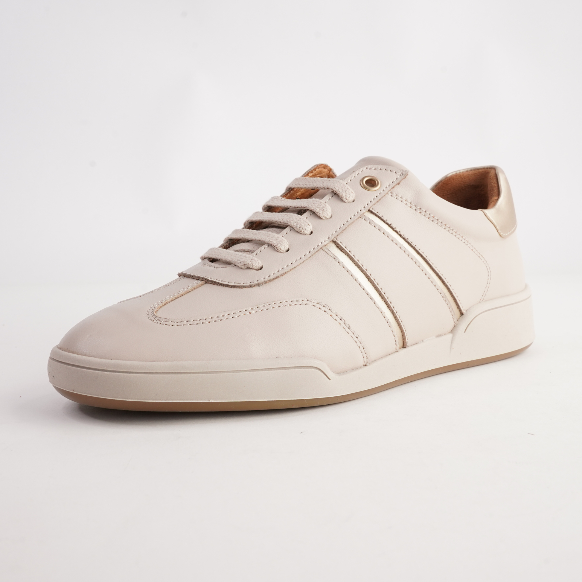Sage Dark Beige Leather Sneakers - SALA | Shouz