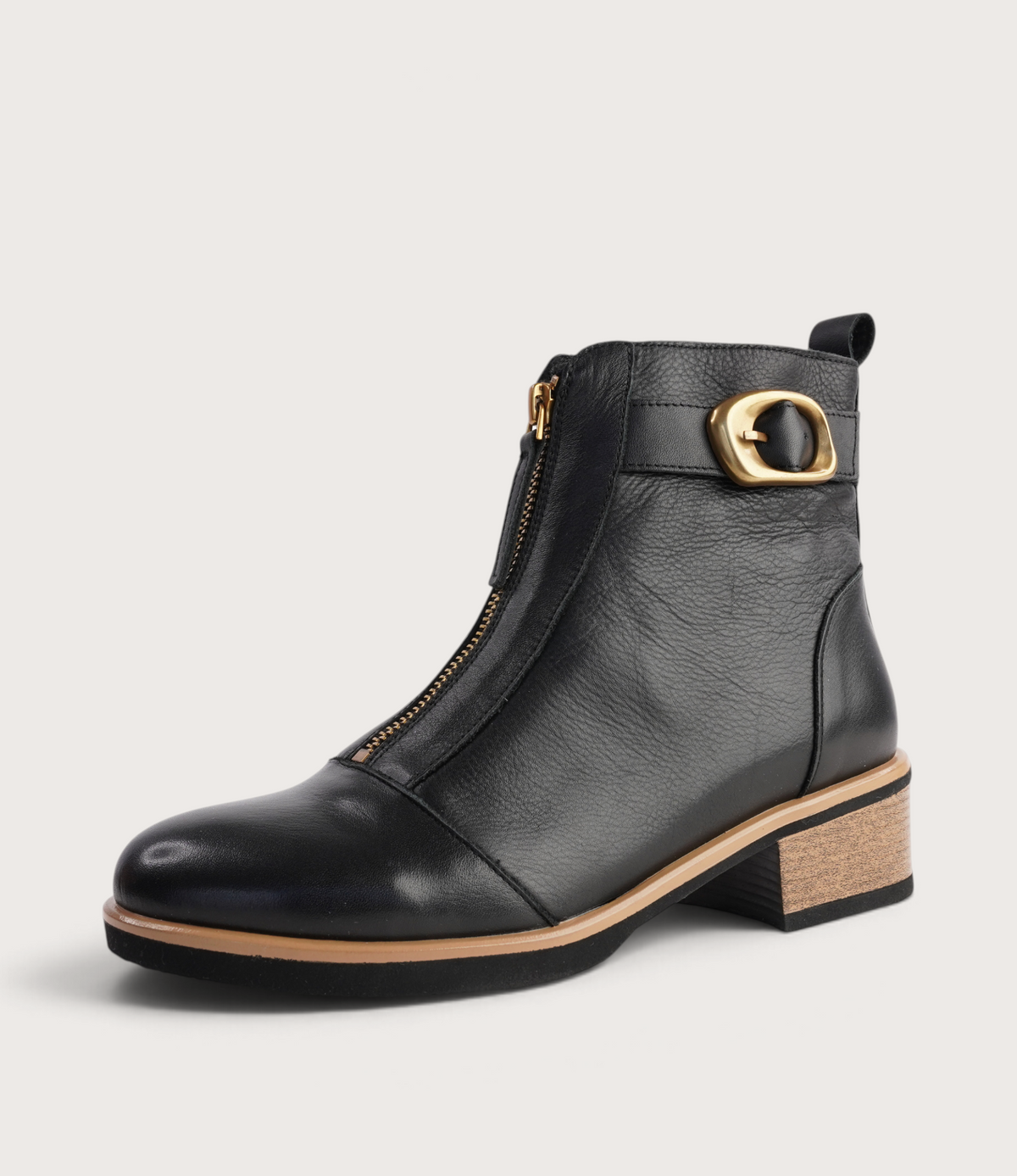 Doha Black Leather Ankle Boots - BRESLEY | Shouz