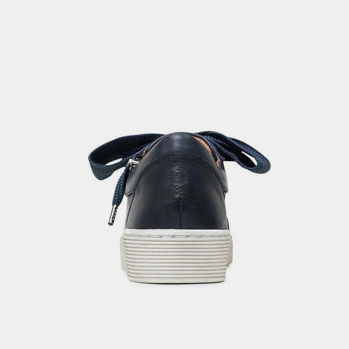 Jovi navy leather sneakers for women, featuring a casual design and comfortable fit by EOS Footwear.