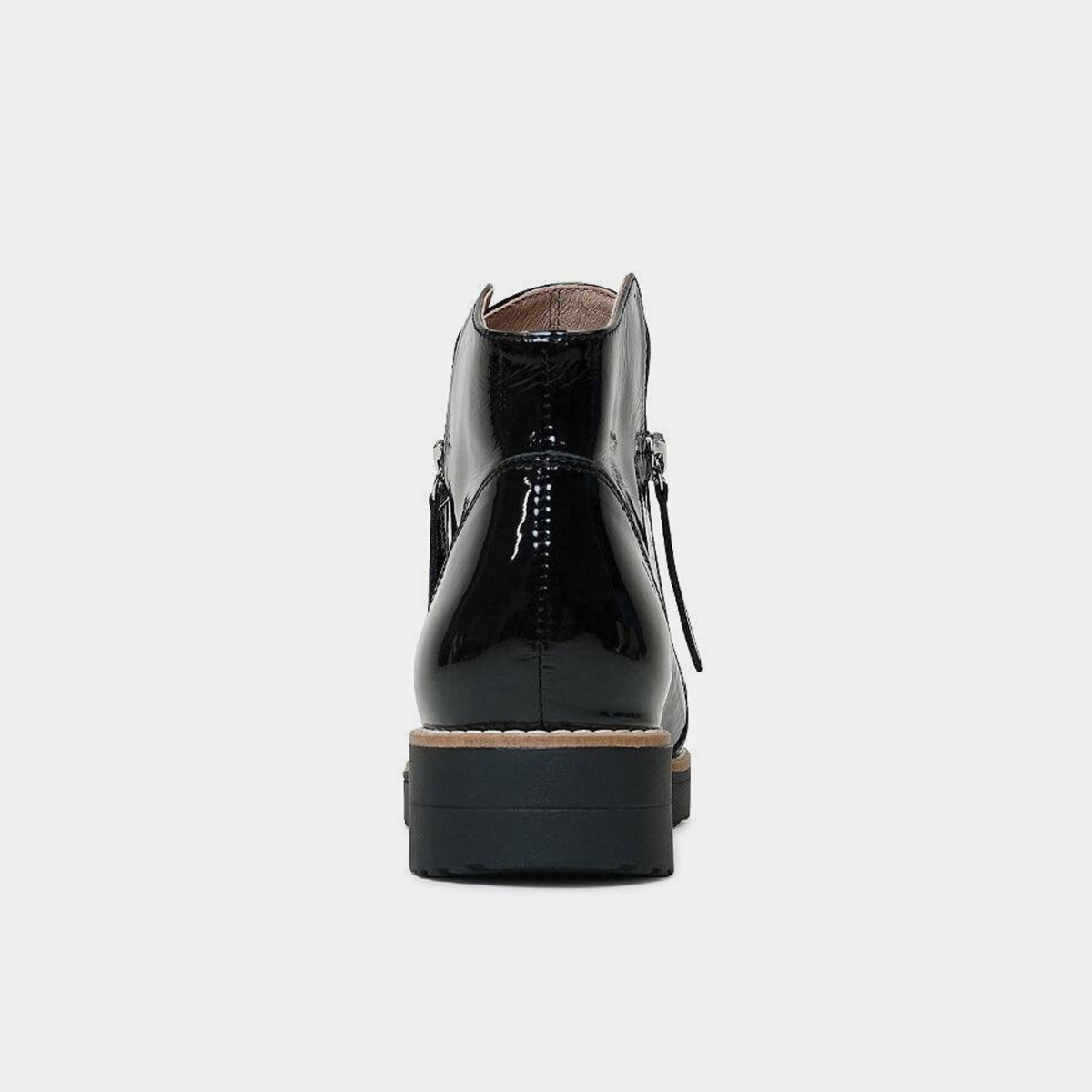 Ohmy Black Patent Leather Ankle Boots - TOP END | Shouz