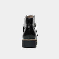 Ohmy Black Patent Leather Ankle Boots