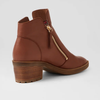 Lettice New Cognac Leather Ankle Boots - DJANGO AND JULIETTE | Shouz