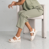 Babels Ivory Patent Leather Sandals