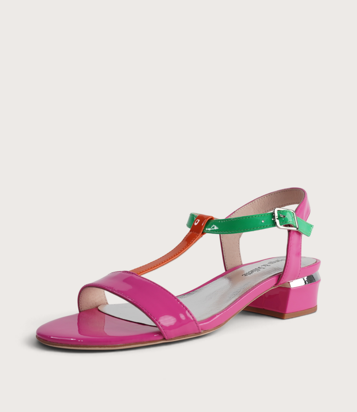 Taner Hot Pink Patent Multi Leather Heels