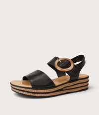 Cubbie Black Leather Sandals