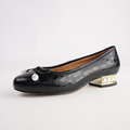 Azzi Black Leather Ballet Flats