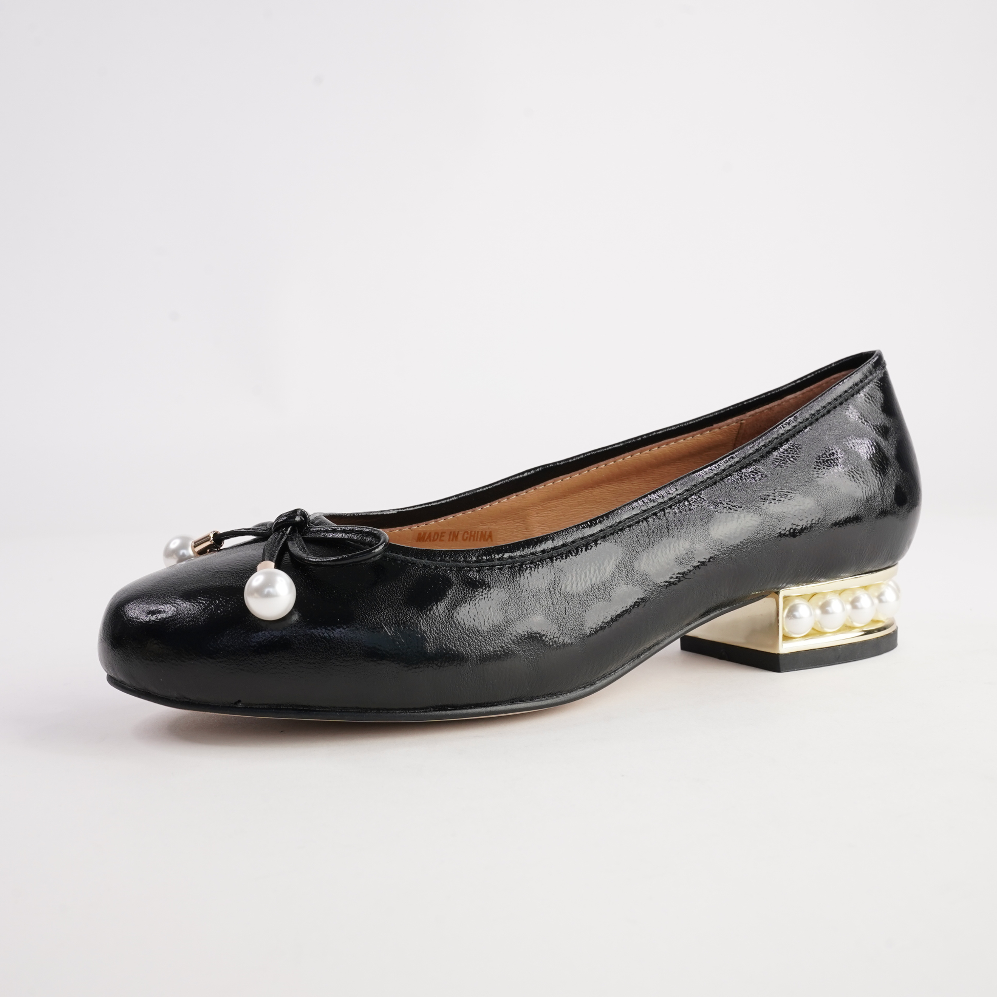 Azzi Black Leather Ballet Flats - BRESLEY | Shouz