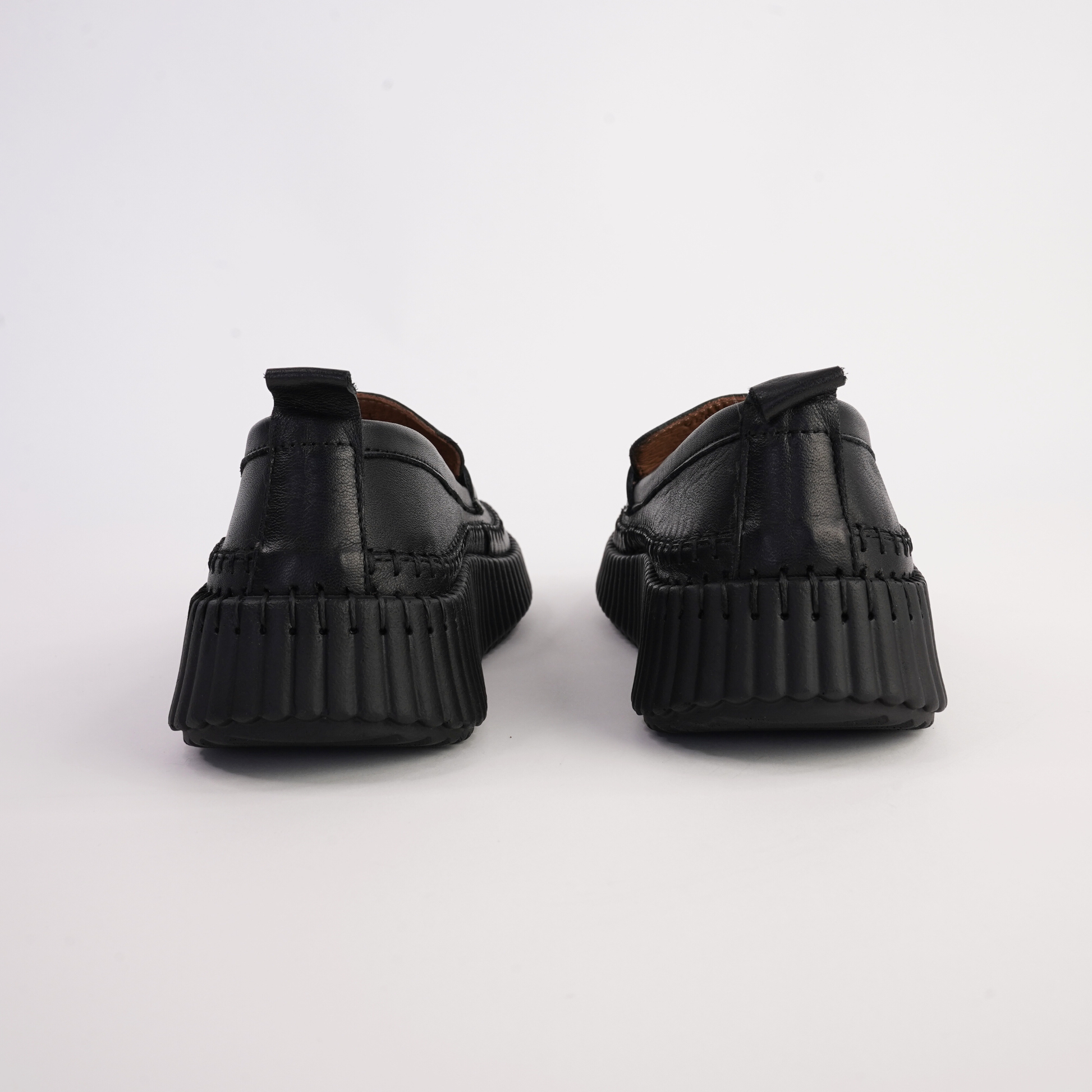 Venice Black Leather Loafers - SALA | Shouz