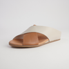 Harli Dark Tan/ Almond Leather Slides