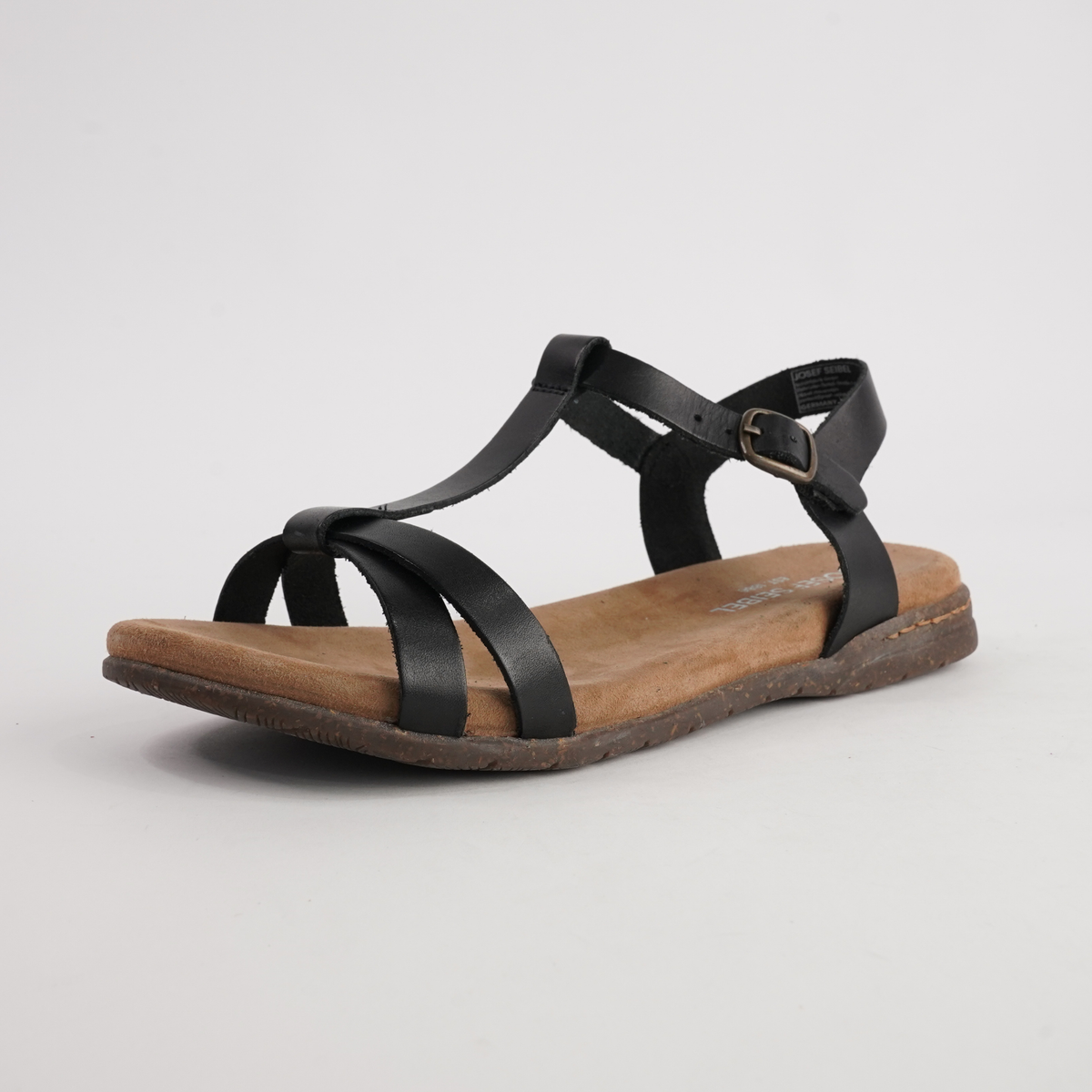 Fabricia 01 Black Leather Sandals - JOSEF SEIBEL | Shouz