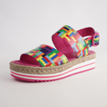 Atha Pink Stripe Multi Leather Sandals