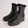 Dlinga Black/Black Fur Leather Boots