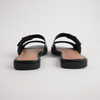Larino Black Leather Slides