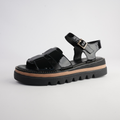 Simm Black Patent Leather Sandals