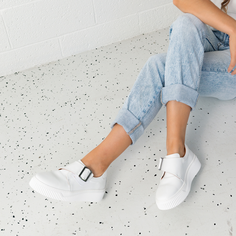 Bowie White Leather Sneakers