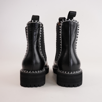 Dodge Black Leather Ankle Boots