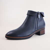 Twotimes Navy Leather Ankle Boots