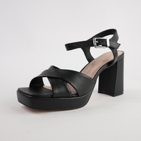 Runaway Black Pebble Leather Heels