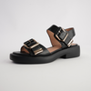 Ele Black Leather Sandals