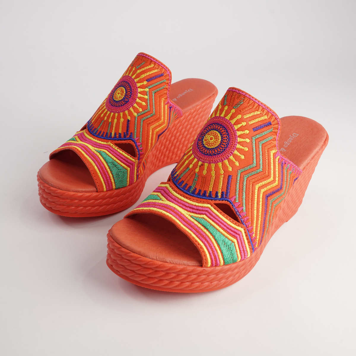 Eilam Orange Multi Leather Heels