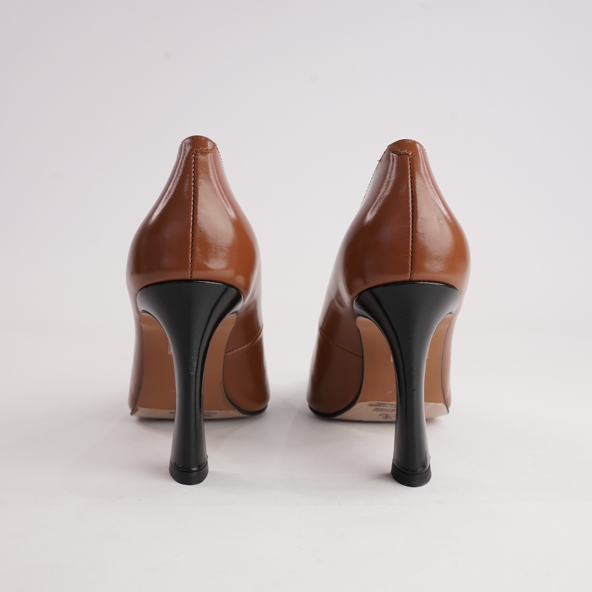 Ag-24553 Black/ Whiskey High Shine Leather Heels