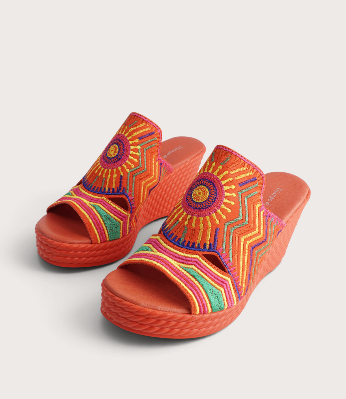 Eilam Orange Multi Leather Heels